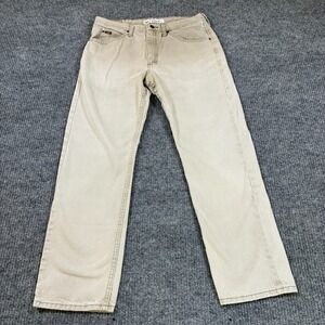 Lee Mens Pants Size 34x30 Khaki Cotton Regular Fit Casual Mid Rise Workwear